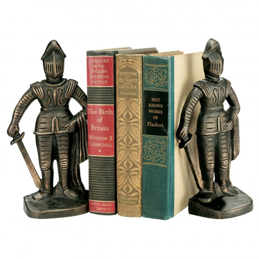 Toscano - Medieval Knight Bookend Pair in Cast Iron