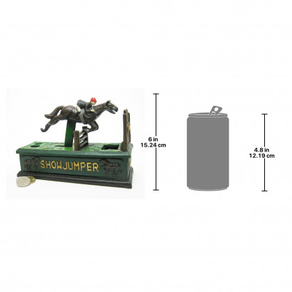 Toscano - Equestrian Show Jumper Authentic Mechanical Coin Bank