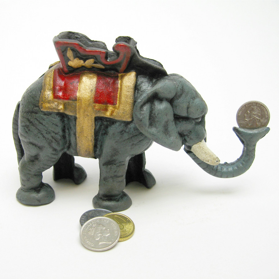 Toscano - Circus Elephant Collectors Mechanical Coin Bank