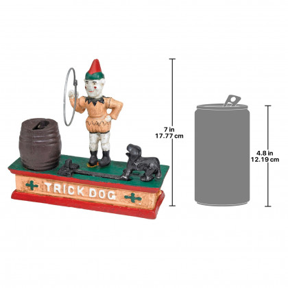 Toscano - Circus Clown and Trick Dog Authentic Mechanical Coin Bank