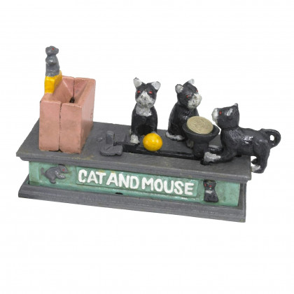 Toscano - Cat and Mouse Authentic Mechanical Coin Bank