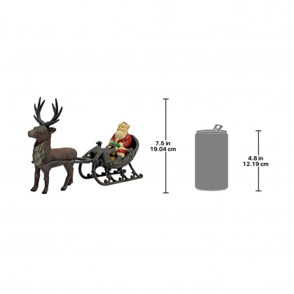 Toscano - Christmas Santa on Sleigh with Reindeer Statue