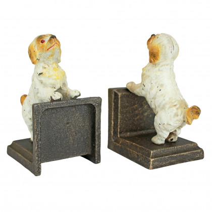 Toscano - Cavalier King Charles Spaniel Dog Sculptural Bookend Pair in Cast Iron