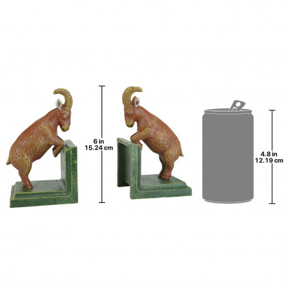 Toscano - Billy Goat Sculptural Bookend Pair in Cast Iron