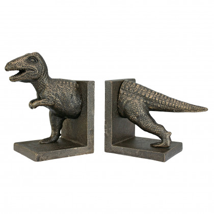 Toscano - T-Rex Dinosaur Sculptural Bookend Pair in Cast Iron