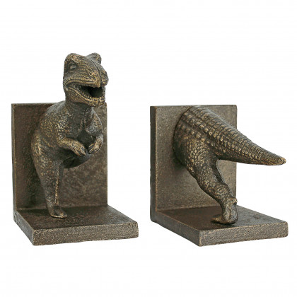 Toscano - T-Rex Dinosaur Sculptural Bookend Pair in Cast Iron