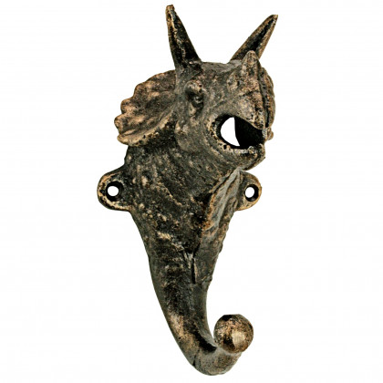 Toscano - Triceratops Decorative Dinosaur Wall Hook in Foundry Cast Iron