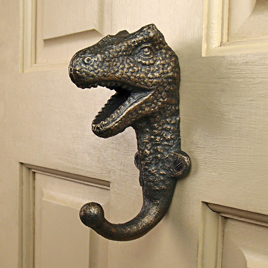 Toscano - Tyrannosaurus Rex Decorative Dinosaur Wall Hook in Foundry Cast Iron