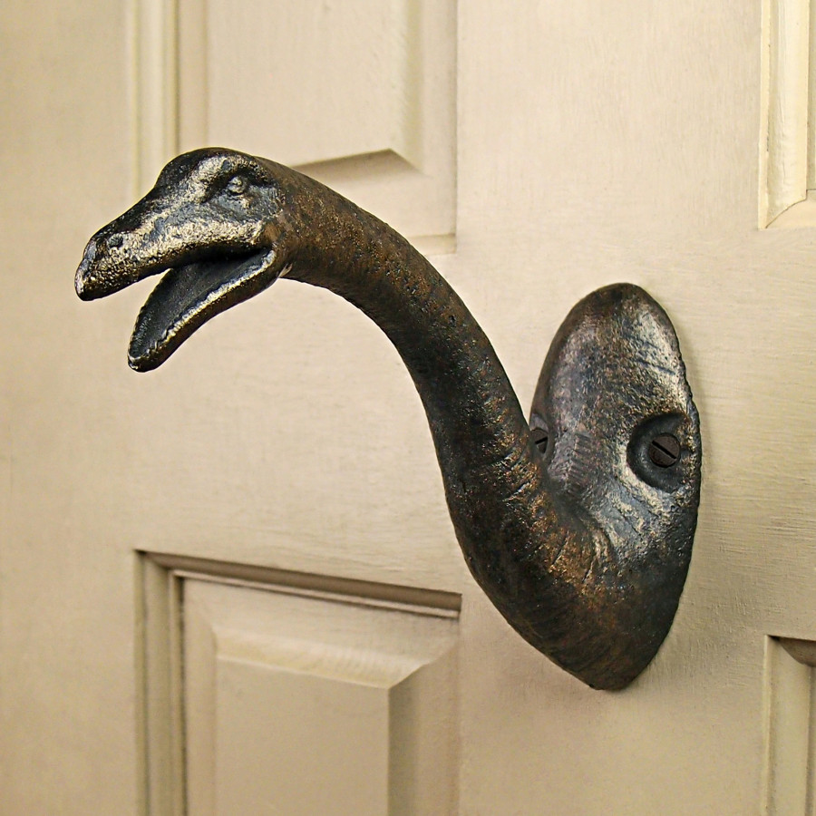 Toscano - Brachiosaurus Decorative Dinosaur Wall Hook in Foundry Cast Iron
