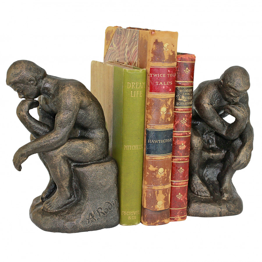 Toscano - Rodin Thinker Sculptural Bookend Pair in Cast Iron