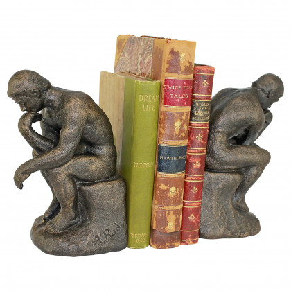 Toscano - Rodin Thinker Sculptural Bookend Pair in Cast Iron