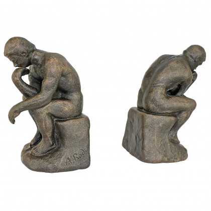 Toscano - Rodin Thinker Sculptural Bookend Pair in Cast Iron