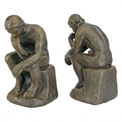 Toscano - Rodin Thinker Sculptural Bookend Pair in Cast Iron