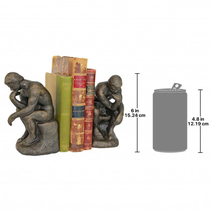 Toscano - Rodin Thinker Sculptural Bookend Pair in Cast Iron
