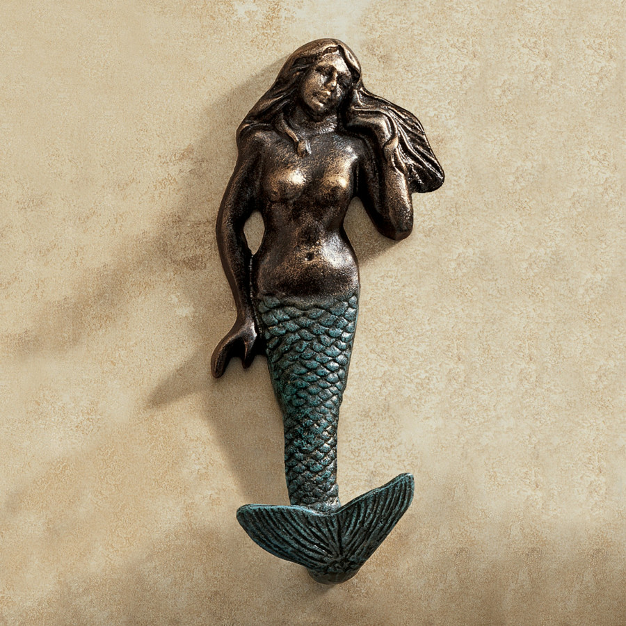 Toscano - Mermaid Hook in Foundry Iron Wall