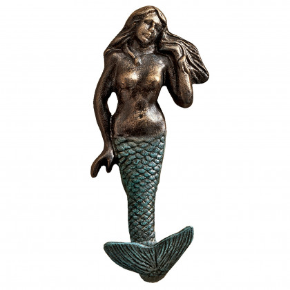 Toscano - Mermaid Hook in Foundry Iron Wall