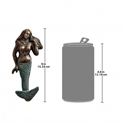 Toscano - Mermaid Hook in Foundry Iron Wall