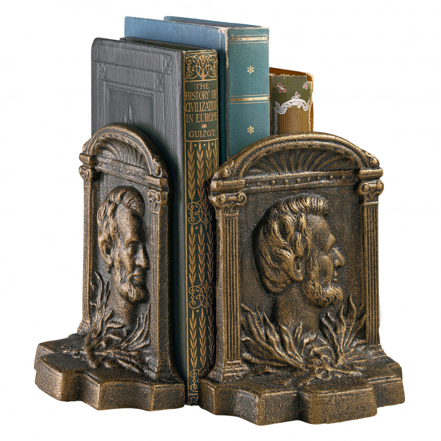 Toscano - Abraham Lincoln Sculptural Bookend Pair in Cast Iron