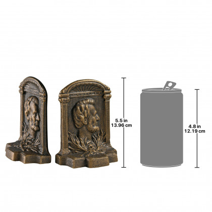 Toscano - Abraham Lincoln Sculptural Bookend Pair in Cast Iron