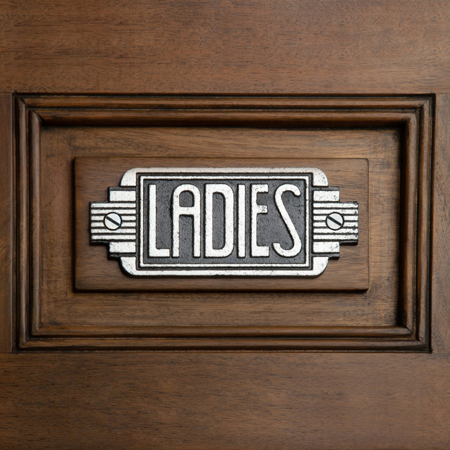 Toscano Streamlined Art Deco Ladies Room Door Sign