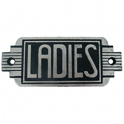 Toscano Streamlined Art Deco Ladies Room Door Sign