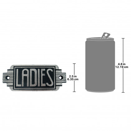 Toscano Streamlined Art Deco Ladies Room Door Sign