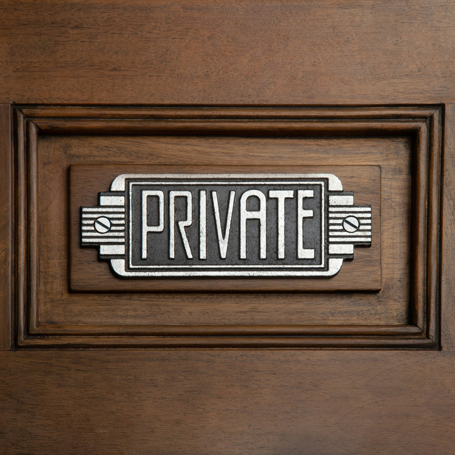Toscano Streamlined Art Deco Private Room Door Sign