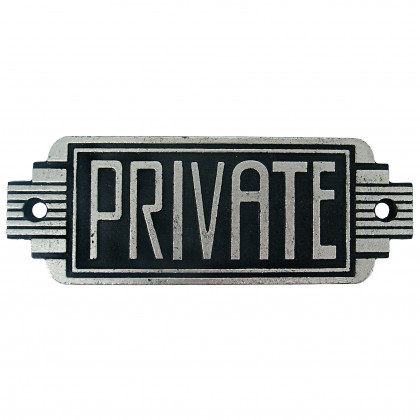 Toscano Streamlined Art Deco Private Room Door Sign