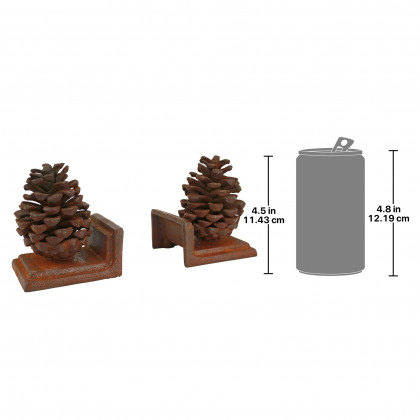 Toscano - Grande Pinecone Sculptural Bookend Pair in Cast Iron