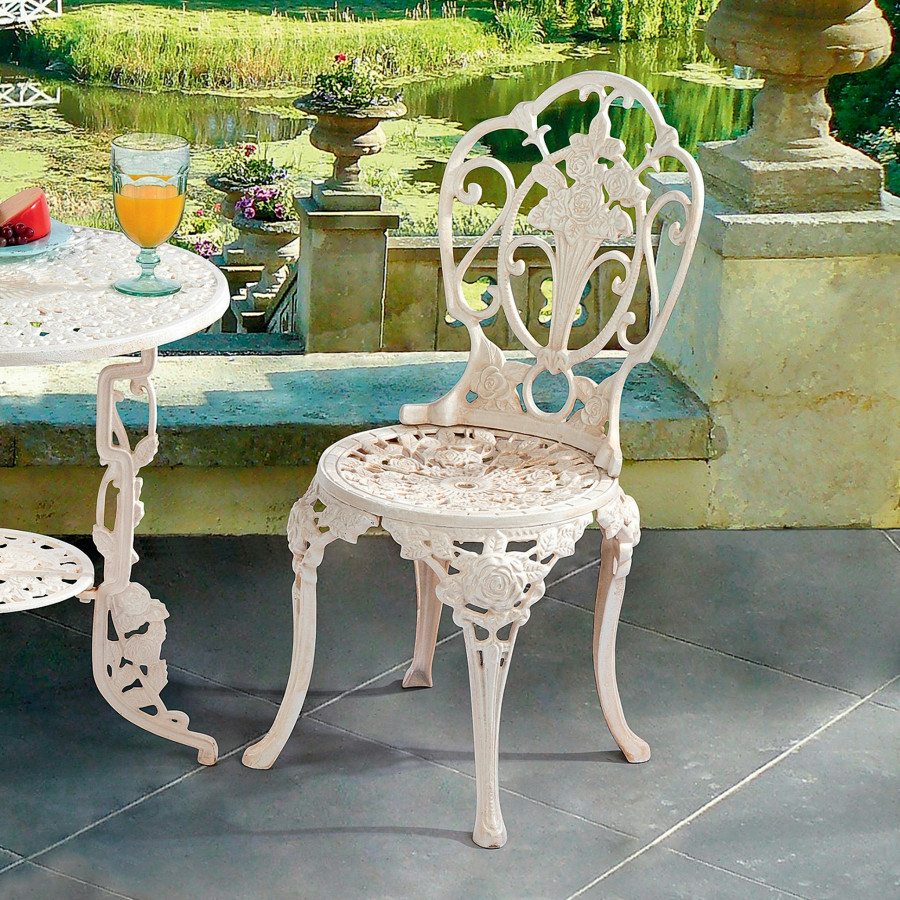 Toscano - Villa Ravello Rose Garden Chair in Ancient Ivory, Iron
