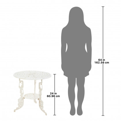 Toscano - Villa Ravello Rose Garden Table in Ancient Ivory, Iron