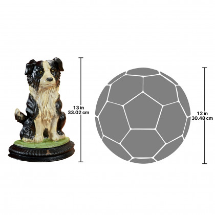 Toscano - Border Collie Dog Doorstop Statue