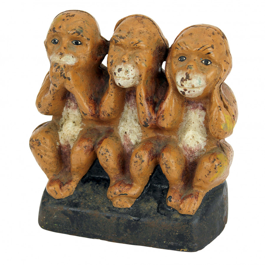 Toscano - Speak No See No Hear No Evil Monkeys Still Action Coin Bank