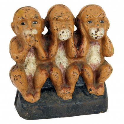 Toscano - Speak No See No Hear No Evil Monkeys Still Action Coin Bank