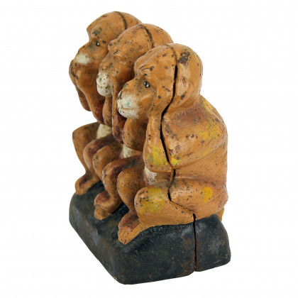Toscano - Speak No See No Hear No Evil Monkeys Still Action Coin Bank