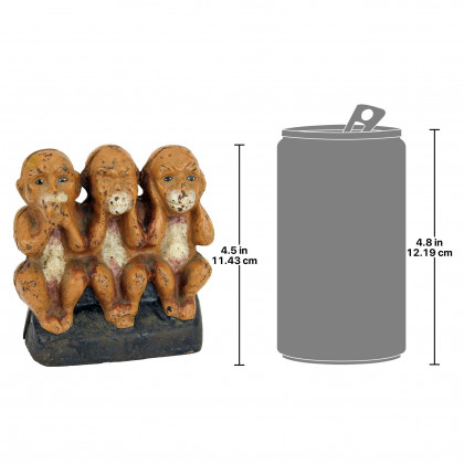 Toscano - Speak No See No Hear No Evil Monkeys Still Action Coin Bank