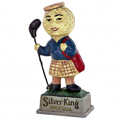 Toscano - Silver King Golf Ball Advertisement Golfer Statue
