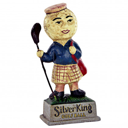 Toscano - Silver King Golf Ball Advertisement Golfer Statue
