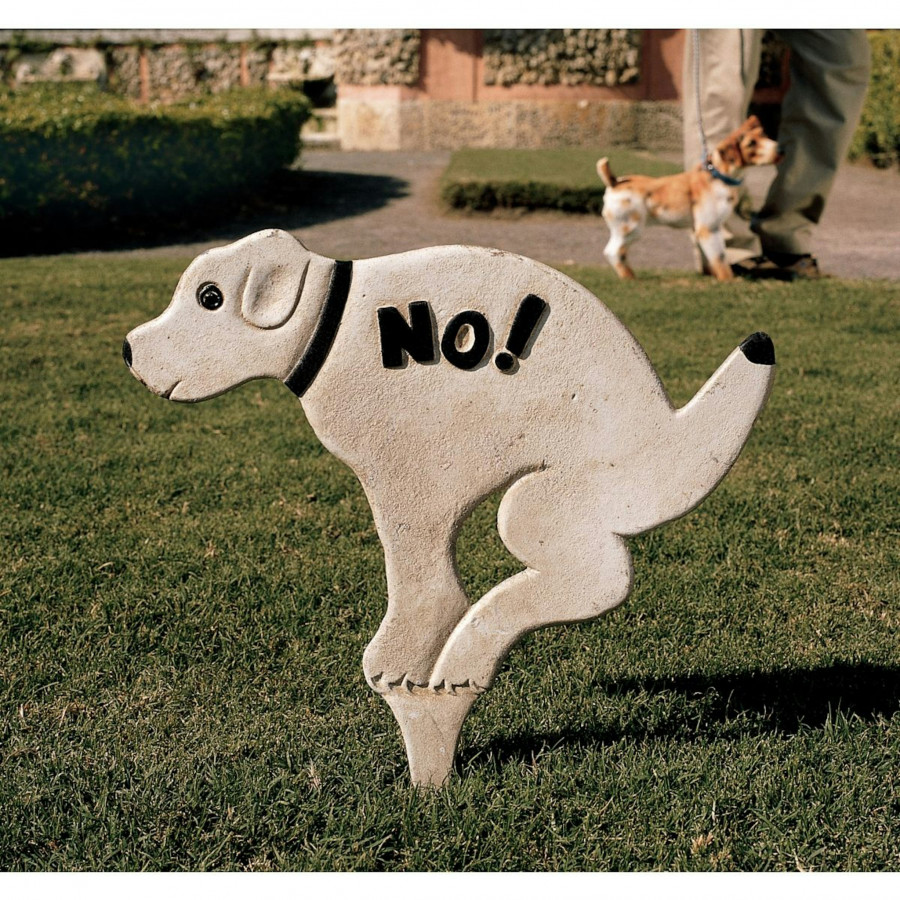 Toscano No Pausing Pooch Lawn Stake Sign - Large