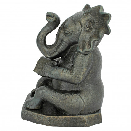 Toscano - Educated Elephant Bookend in Cast Iron