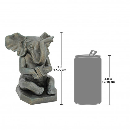 Toscano - Educated Elephant Bookend in Cast Iron