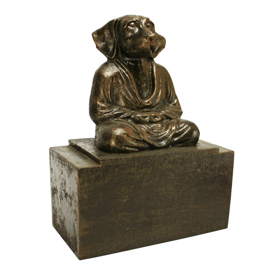 Toscano - Meditating Asian Dog Canine Bookend in Cast Iron