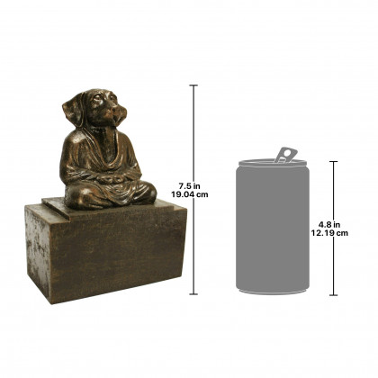 Toscano - Meditating Asian Dog Canine Bookend in Cast Iron