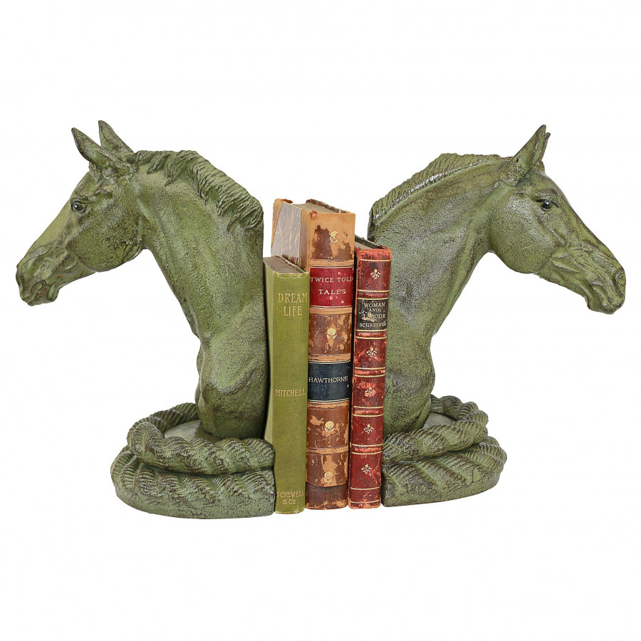 Toscano - Equestrian Elegance Horse Sculptural Bookend Pair in Cast Iron