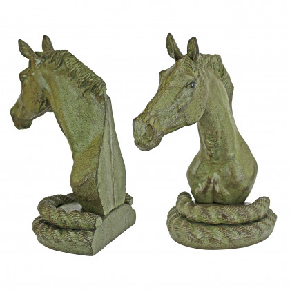 Toscano - Equestrian Elegance Horse Sculptural Bookend Pair in Cast Iron