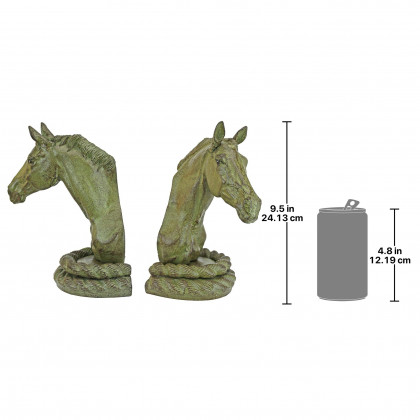 Toscano - Equestrian Elegance Horse Sculptural Bookend Pair in Cast Iron