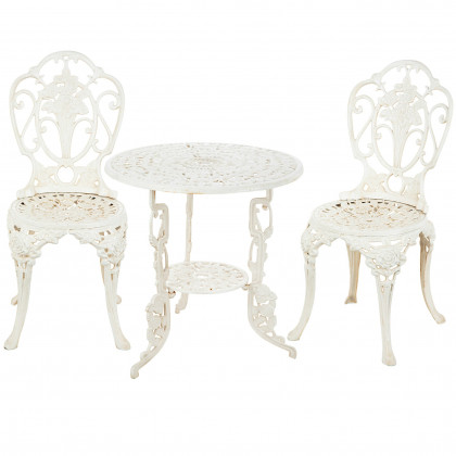 Toscano - Set of Villa Ravello Rose Garden Table and 2 Chairs