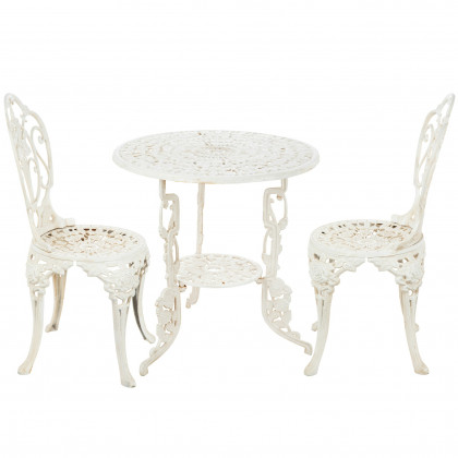 Toscano - Set of Villa Ravello Rose Garden Table and 2 Chairs