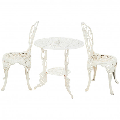 Toscano - Set of Villa Ravello Rose Garden Table and 2 Chairs