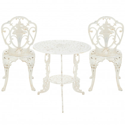 Toscano - Set of Villa Ravello Rose Garden Table and 2 Chairs